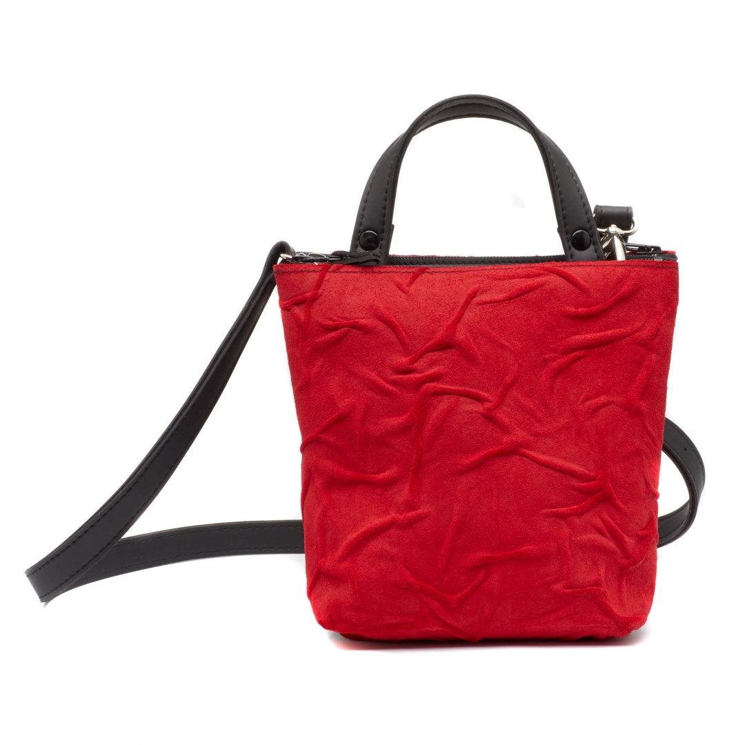 Special Leather bags / Handige hoge ruimtelijke tas helft uit echt leder, met ritsen van 20 cm. (Maria La Verda)