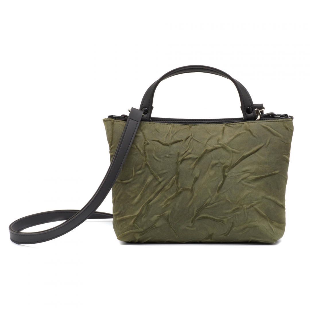 Special Leather bags / Rechthoekige ruimtelijke tas / 2 vakken/ helft leder (Maria La Verda)